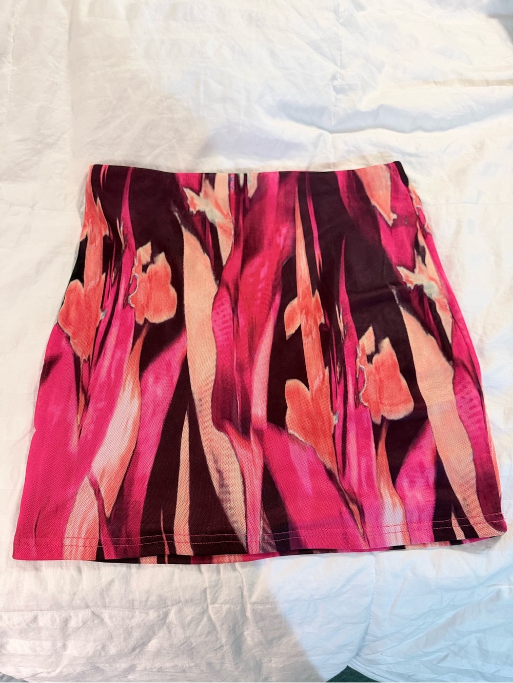 Windsor Pink & Coral Abstract Print Mini Skirt